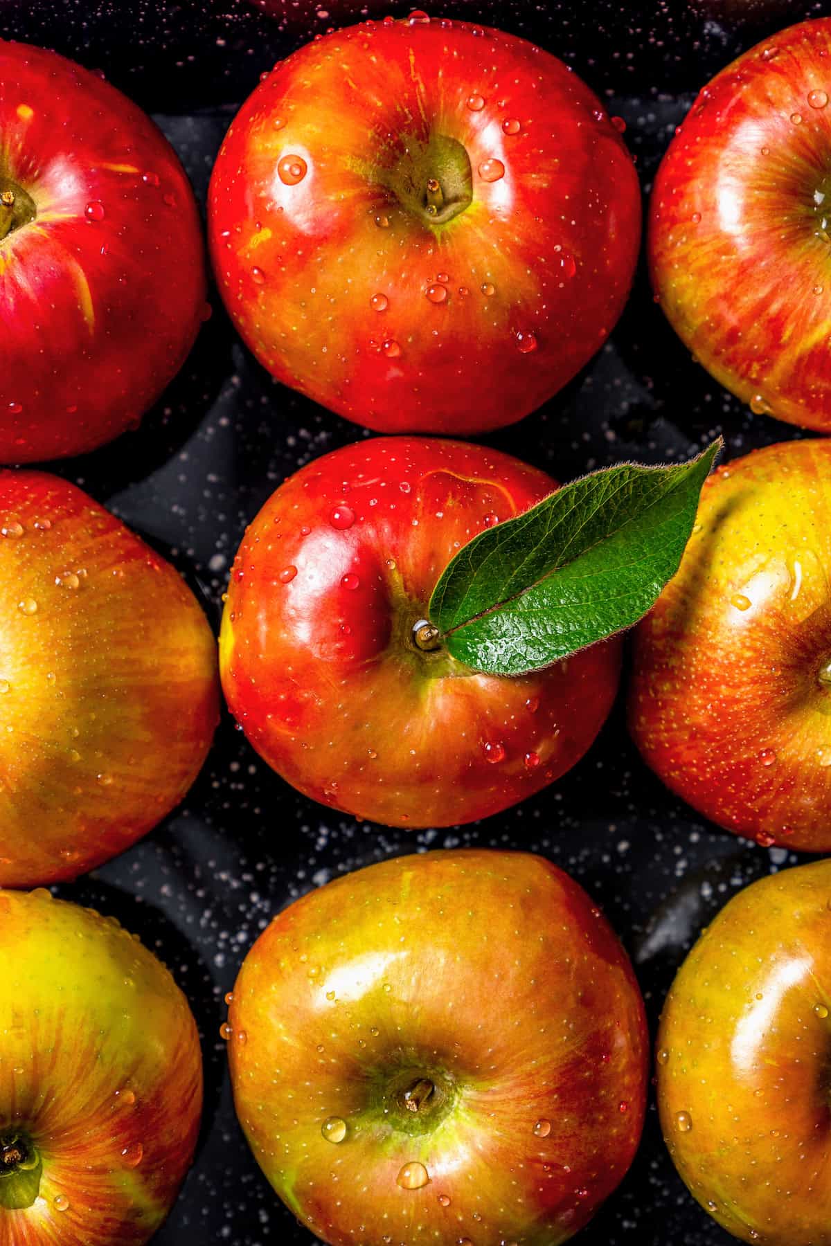 Overhead view of apples