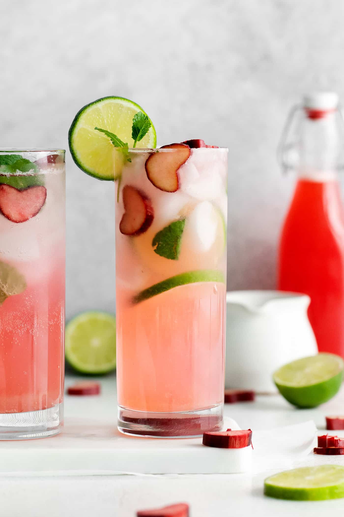 With a sweet-tart flavor, Ruby Rhubarb Syrup is just the thing for the best cocktails and mocktails, not to mention as a topping for pancakes and desserts! A rhubarb mojito