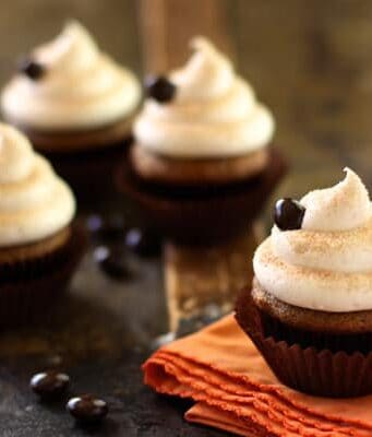 pumpkin cupcakes with frosting