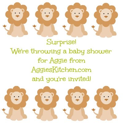 aggie's Kitchen baby shower invite