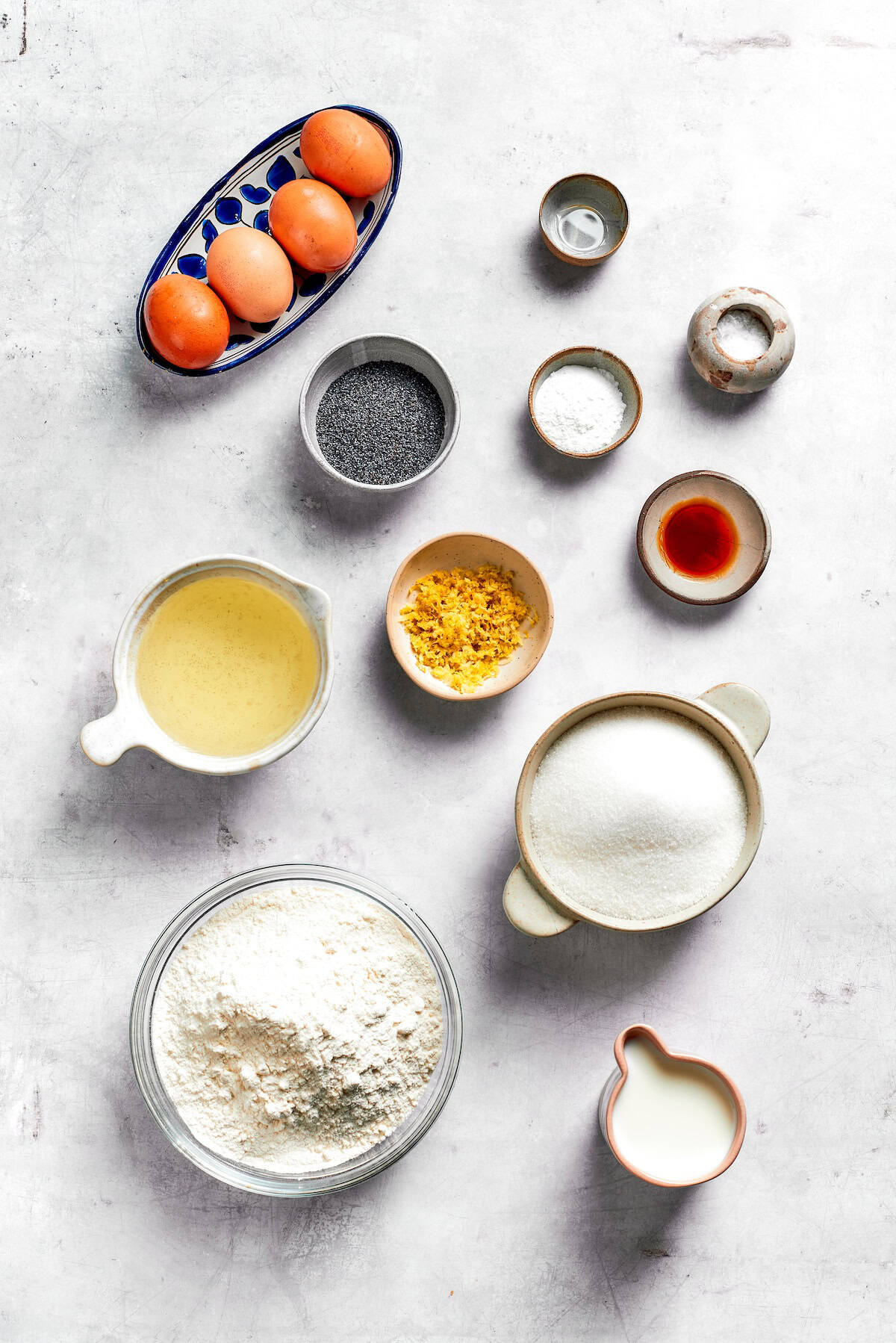 This Almond Lemon Poppy Seed Bread is soft, moist and citrusy. Topped with a zesty glaze, it’s breakfast bread worth getting out of bed for! Ingredients for almond lemon poppy seed bread.