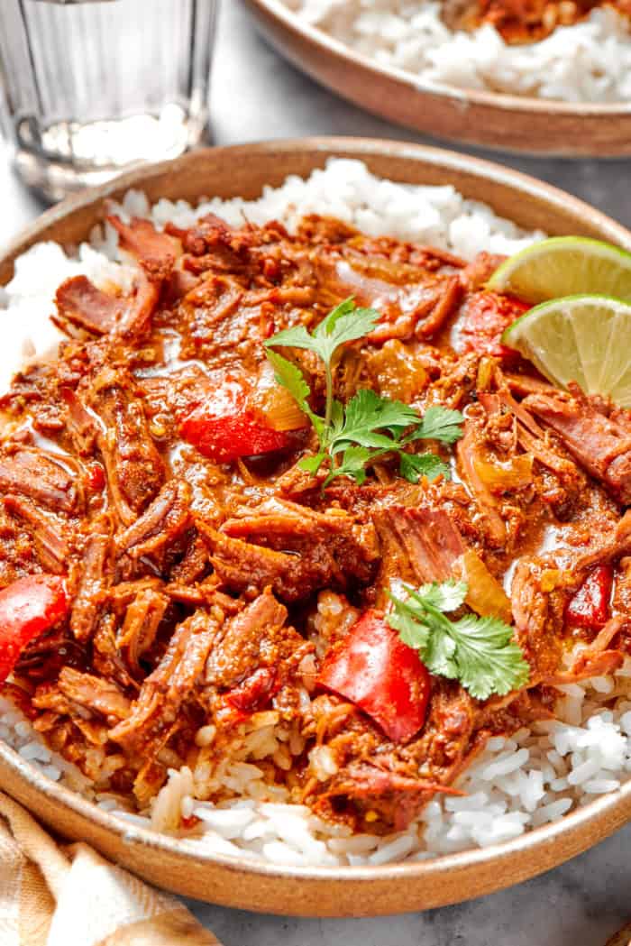 With fall-apart tender beef, fragrant spices, and a creamy coconut broth, this easy Slow Cooker Beef Curry is even better than takeout! Slow cooker beef curry served over rice in bowl