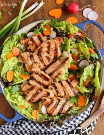 Grilled Asian Pork Tenderloin Salad with Honey-Ginger Vinaigrette