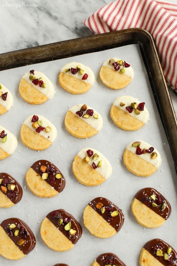 Shortbread Cookies on lined baking pan