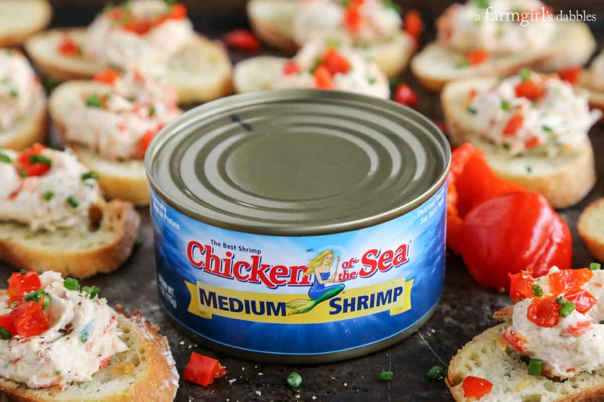 This ultra flavorful Creamy Shrimp and Peppadew Crostini recipe is perfect for any time of year, and especially festive during the holidays. chicken of the sea can