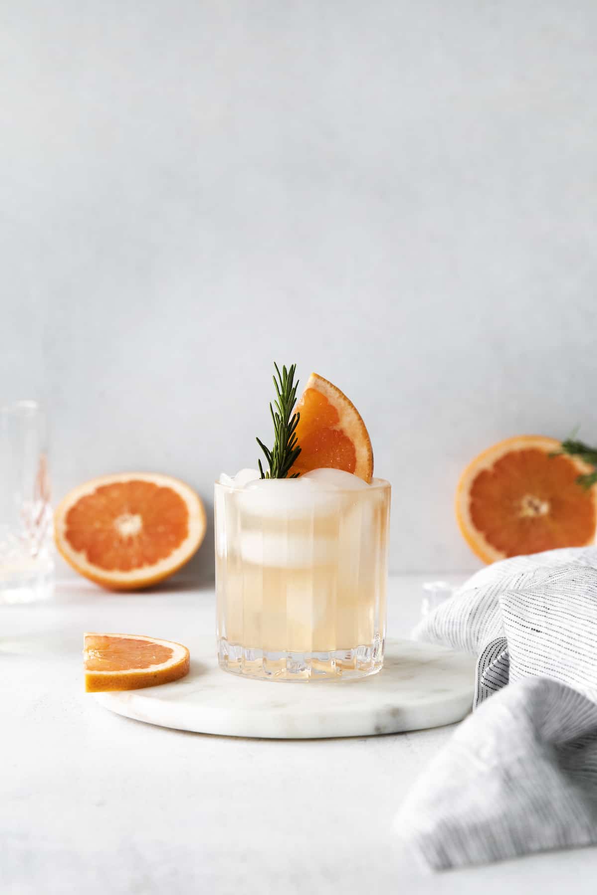 A rosemary greyhound cocktail
