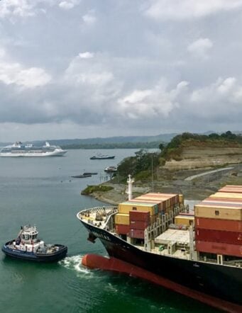 cargo ship in the canal