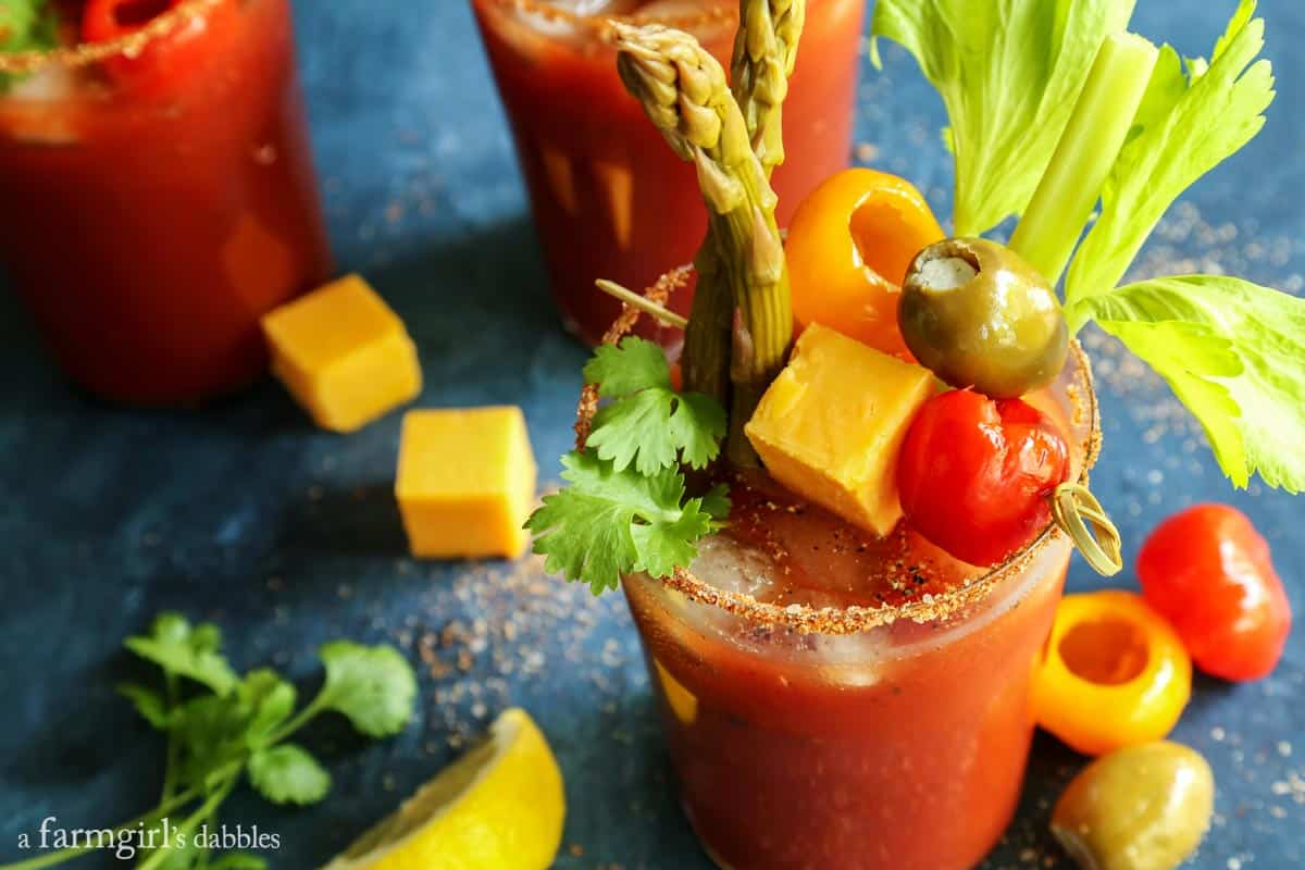 A bloody mary rimming salt recipe to elevate your brunch game. Add extra flavor and pretty texture to your cocktail with a salted rim! Bloody Mary glasses with Rim Salt.