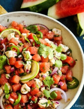 Watermelon and Citrus Shrimp Ceviche