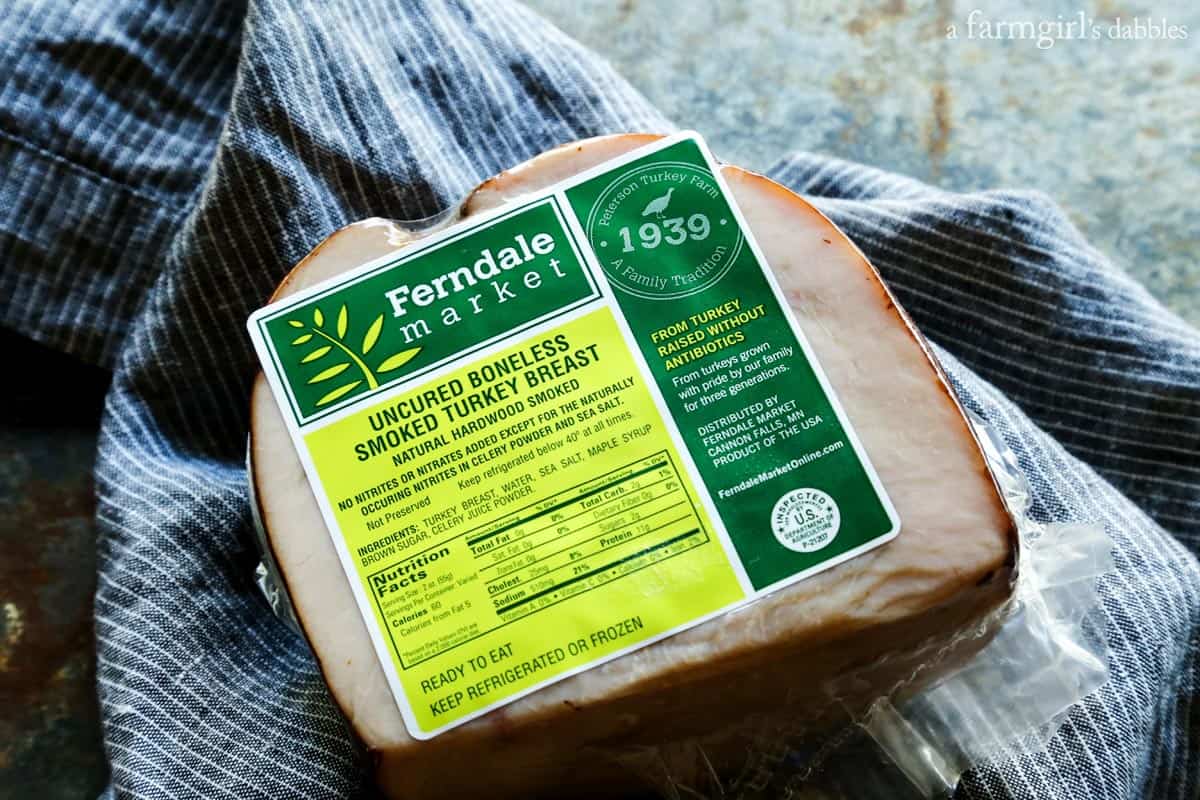Smoked Turkey Pot Pie Soup is full of rich flavors and creamy comfort, and served with ultra-tender cream biscuits for dipping! Ferndale Market smoked turkey breast