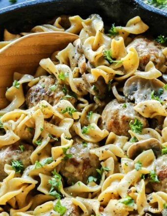 Extra Peppery Chicken Meatball Stroganoff
