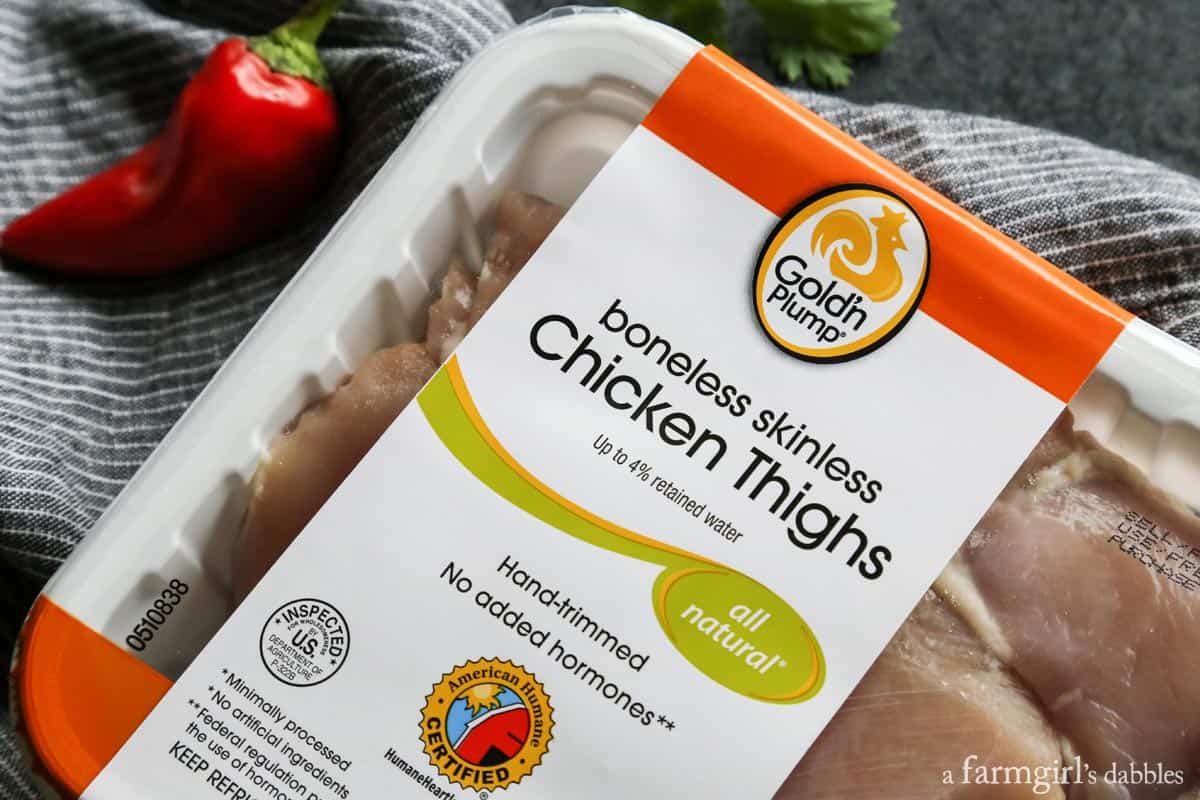 This herby chimichurri chicken soup recipe with creamy white beans is a hearty dinner with all the flavors of your favorite chicken soup. A pack of boneless, skinless chicken thighs for the soup.