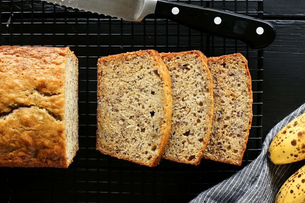 sliced Sour Cream Banana Bread