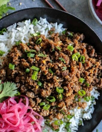 Korean beef in a bowl