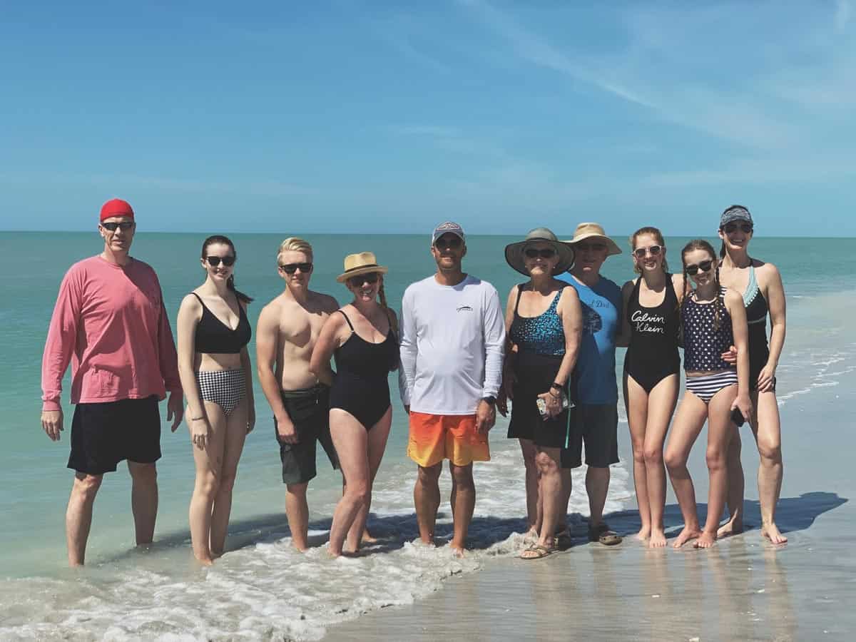 family photo on a beach in Florida