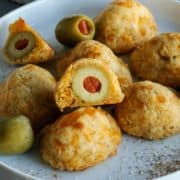 olive cheese balls and dip