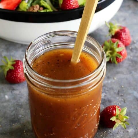 jar of red wine vinaigrette