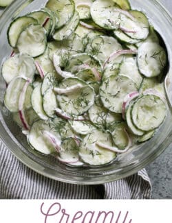 Pinterest image for Creamy Cucumber Salad