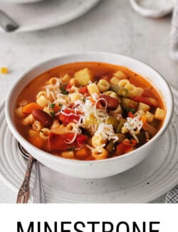 Pinterest image for minestrone soup
