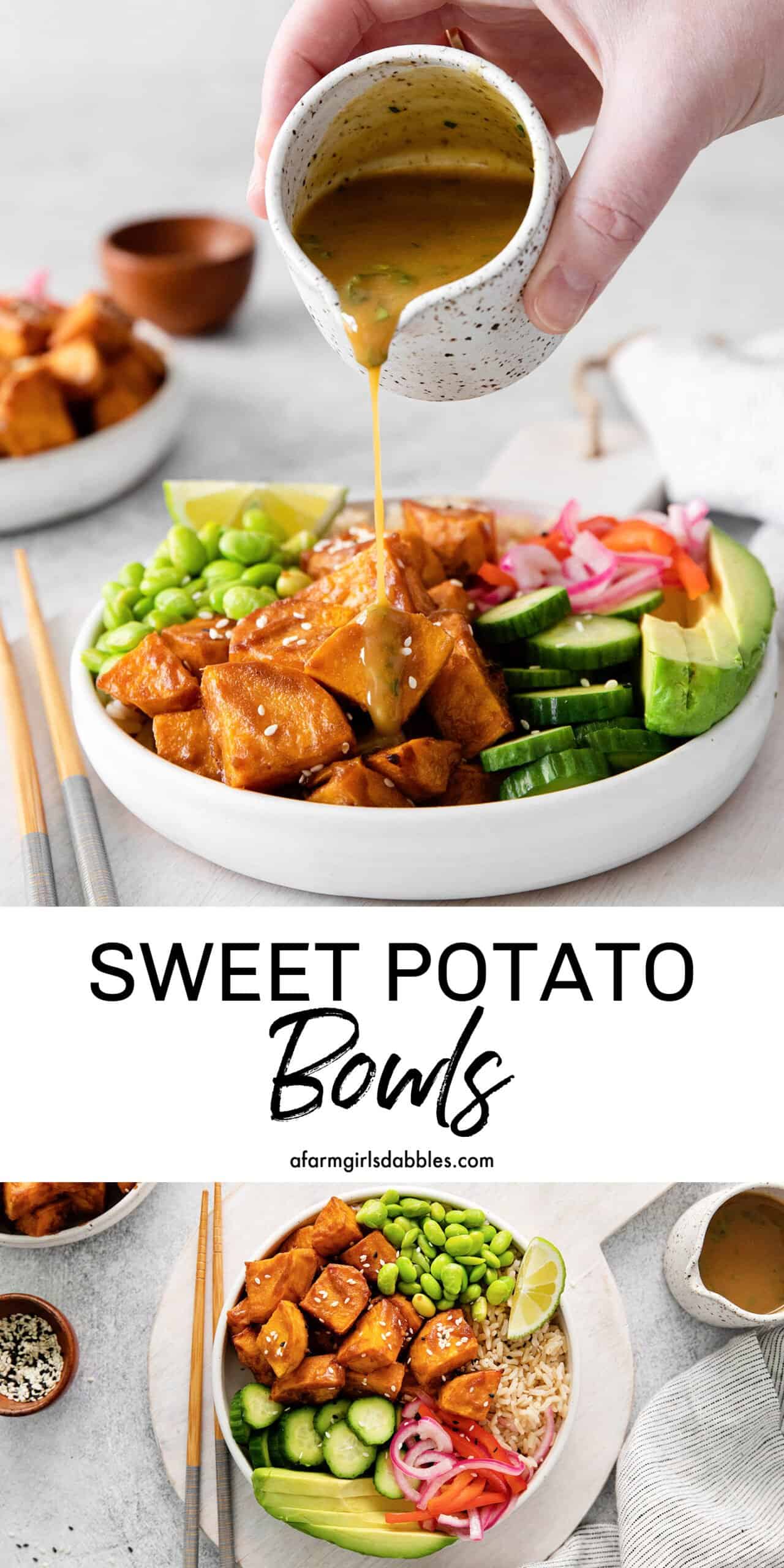 Pinterest image for sweet potato bowls