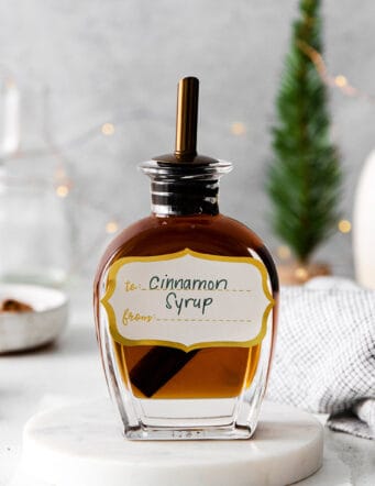 a jar of cinnamon simple syrup