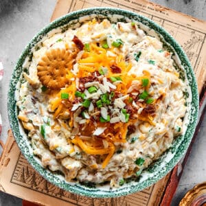 a bowl of neiman marcus cheese dip