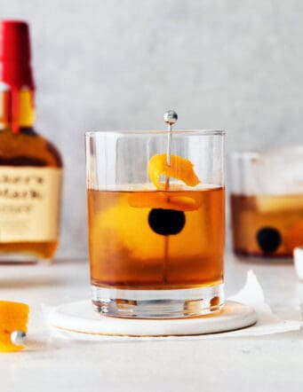 Classic manhattan in a glass