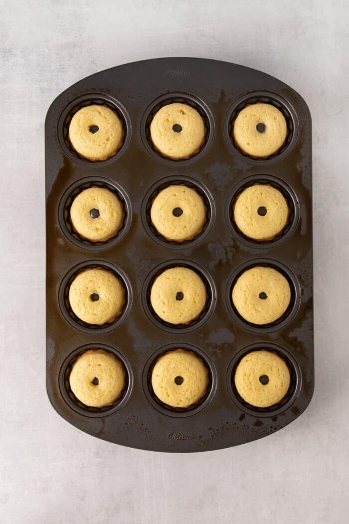 These Robin’s Egg Mini Bundt Cakes are the perfect sweet springtime treat. A moist, vanilla cake topped with a sweet glaze! Baked mini bundt cakes