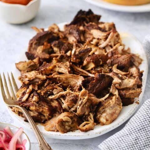 A platter of pulled pork.