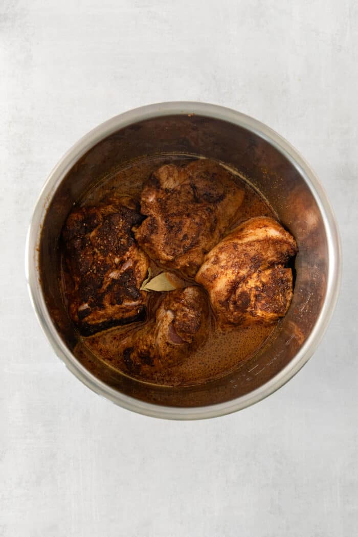 Incredibly tender and a little bit spicy, this easy Pulled Pork recipe is an absolute keeper. It's also super flavorful and versatile. Pork cooks in an Instant Pot.