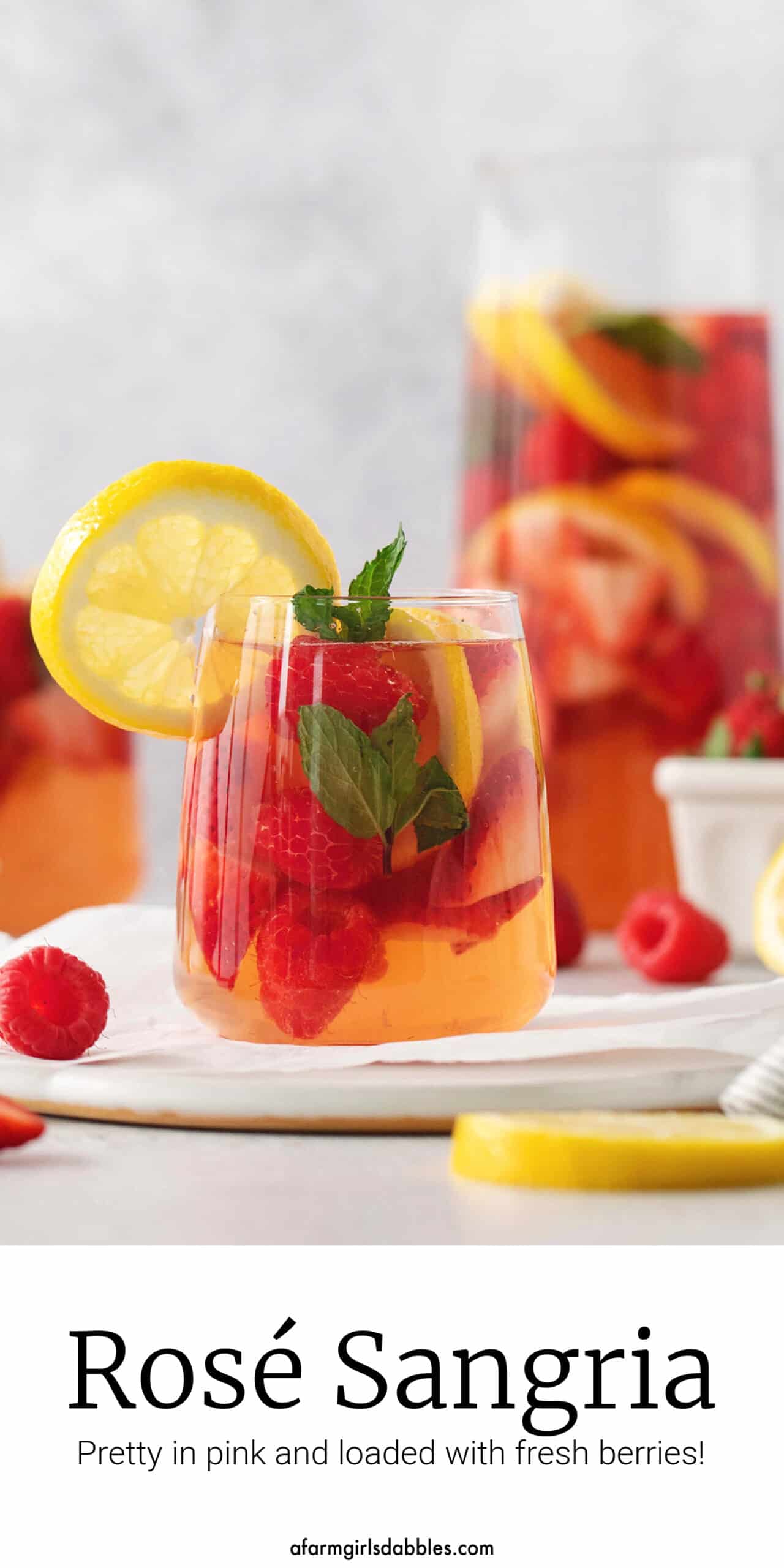 Pinterest image for rose sangria