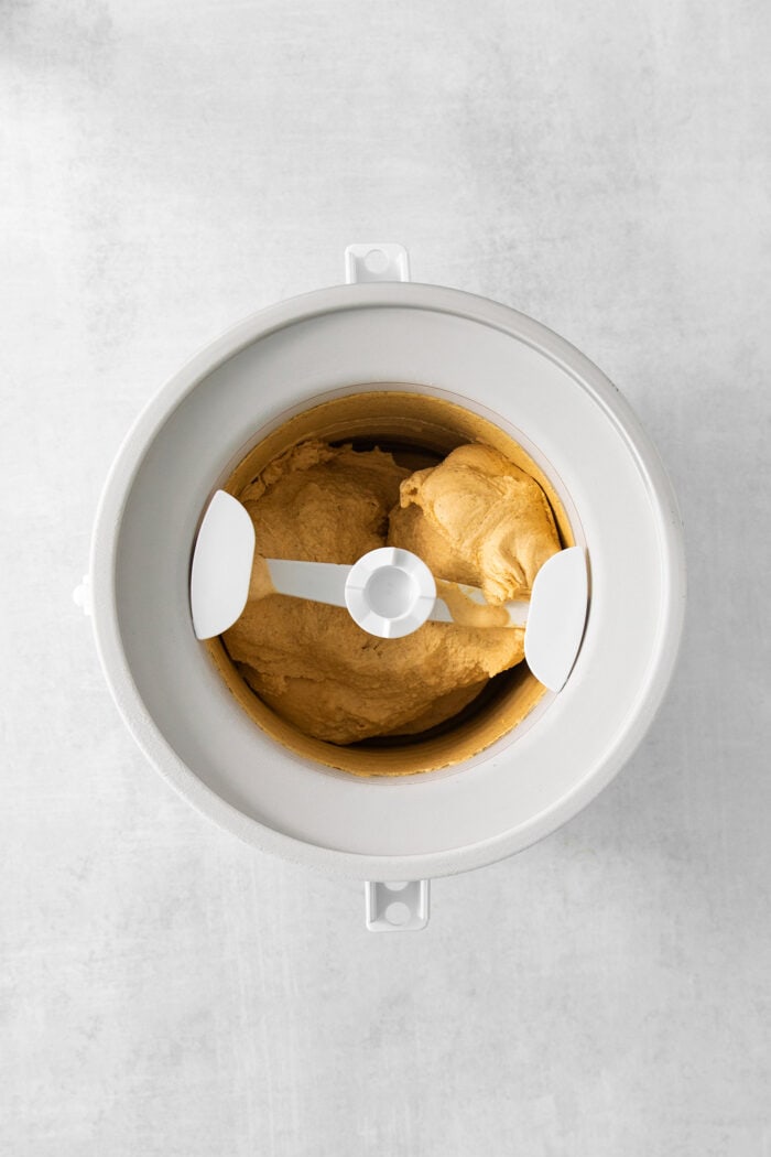 This Pumpkin Ice Cream is rich and creamy, flavored with pumpkin puree and pumpkin pie spice, and sweetened with brown sugar. Pumpkin ice cream churns in an ice cream maker.