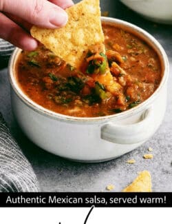 Pinterest image for warm salsa