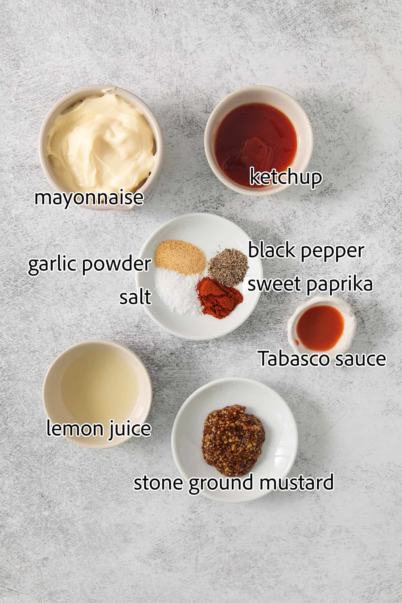 ingredients to make shrimp dipping sauce
