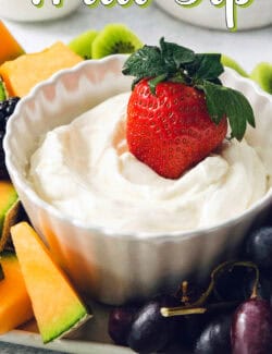Pinterest image for fruit dip recipe
