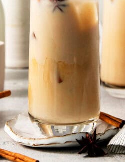 Pinterest image for iced chai latte