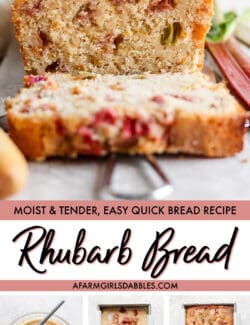 Pinterest image for rhubarb bread