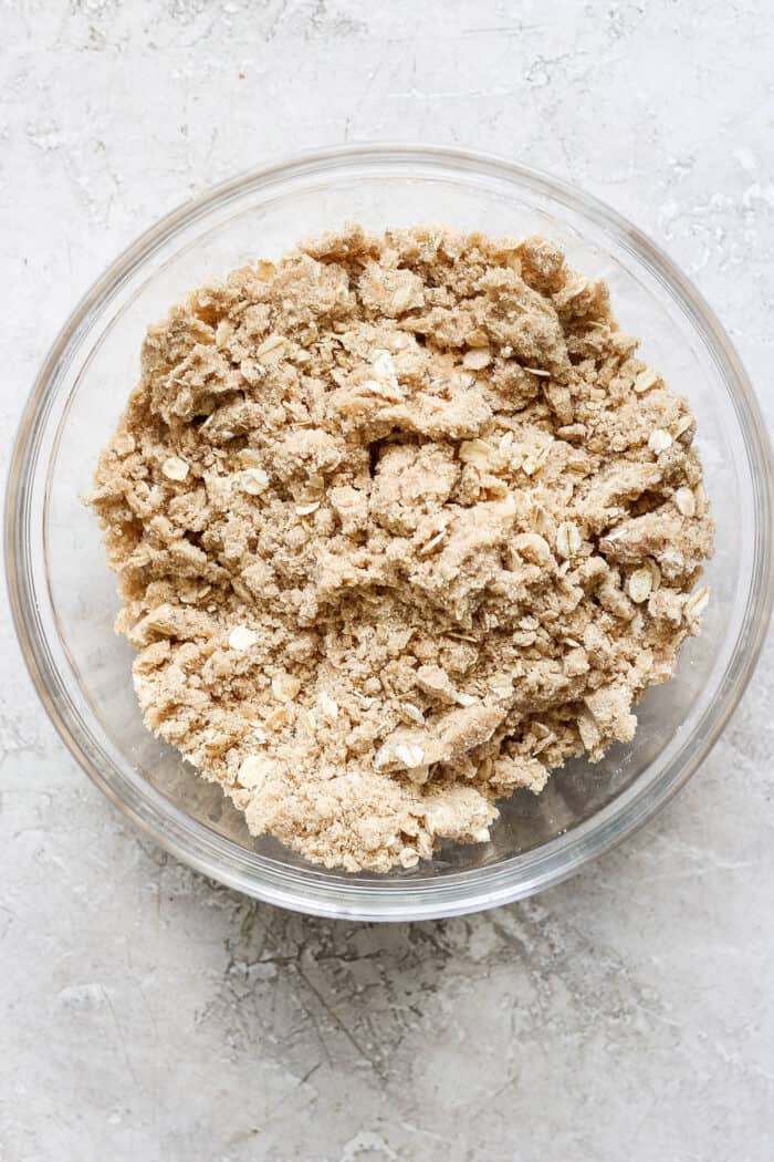 the crisp topping, mixed together