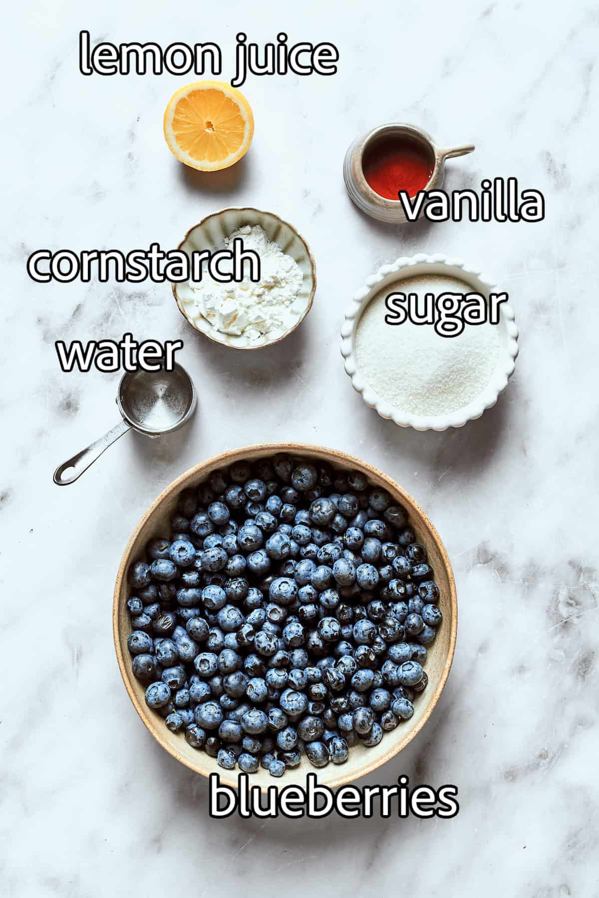 ingredients needed to make fresh blueberry sauce