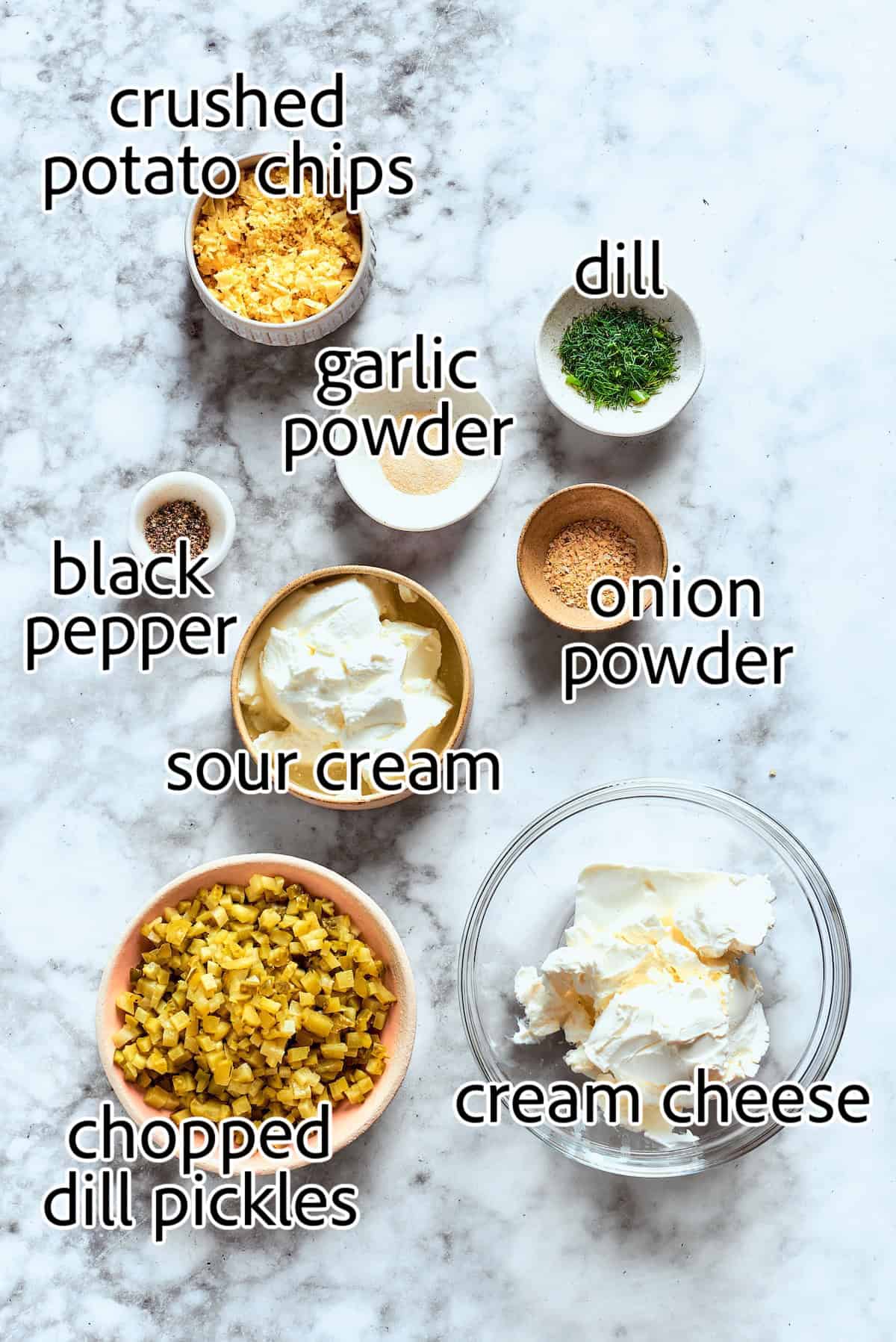ingredients needed to make dill pickle dip