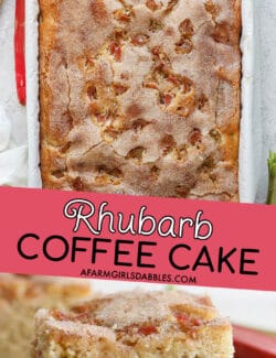 Pinterest image for rhubarb coffee cake