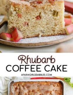 Pinterest image for rhubarb coffee cake