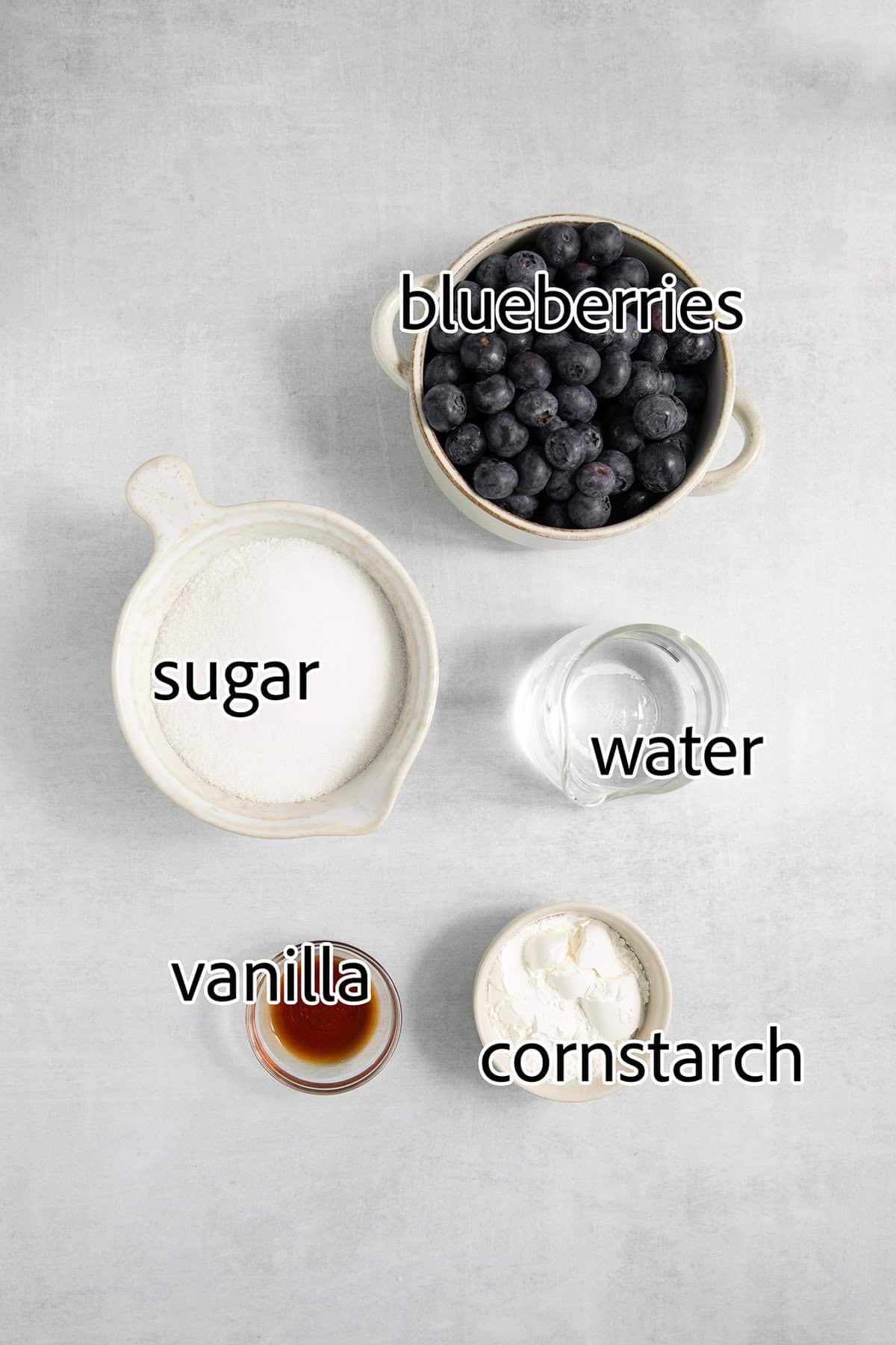 This Blueberry Butter is lightly sweet and luxuriously fluffy, with an easy homemade fresh blueberry sauce as its base. Ingredients for blueberry sauce: blueberries, sugar, vanilla, cornstarch, water.