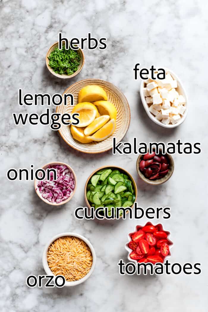 ingredients needed for orzo salad