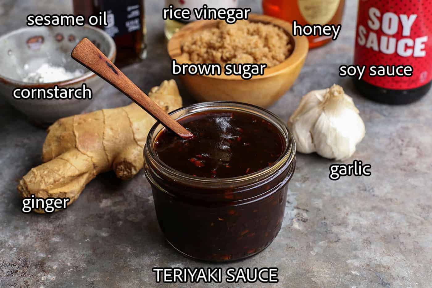 Teriyaki Pork Tenderloin bathes tender pork in a homemade marinade, grills it to perfection, and tops it with juicy fresh pineapple salsa. a jar of homemade teriyaki sauce, plus the ingredients needed to make it