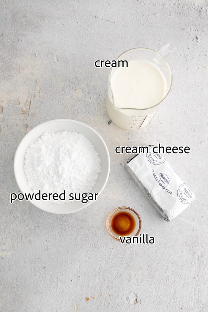 ingredients to make the cheesecake layer