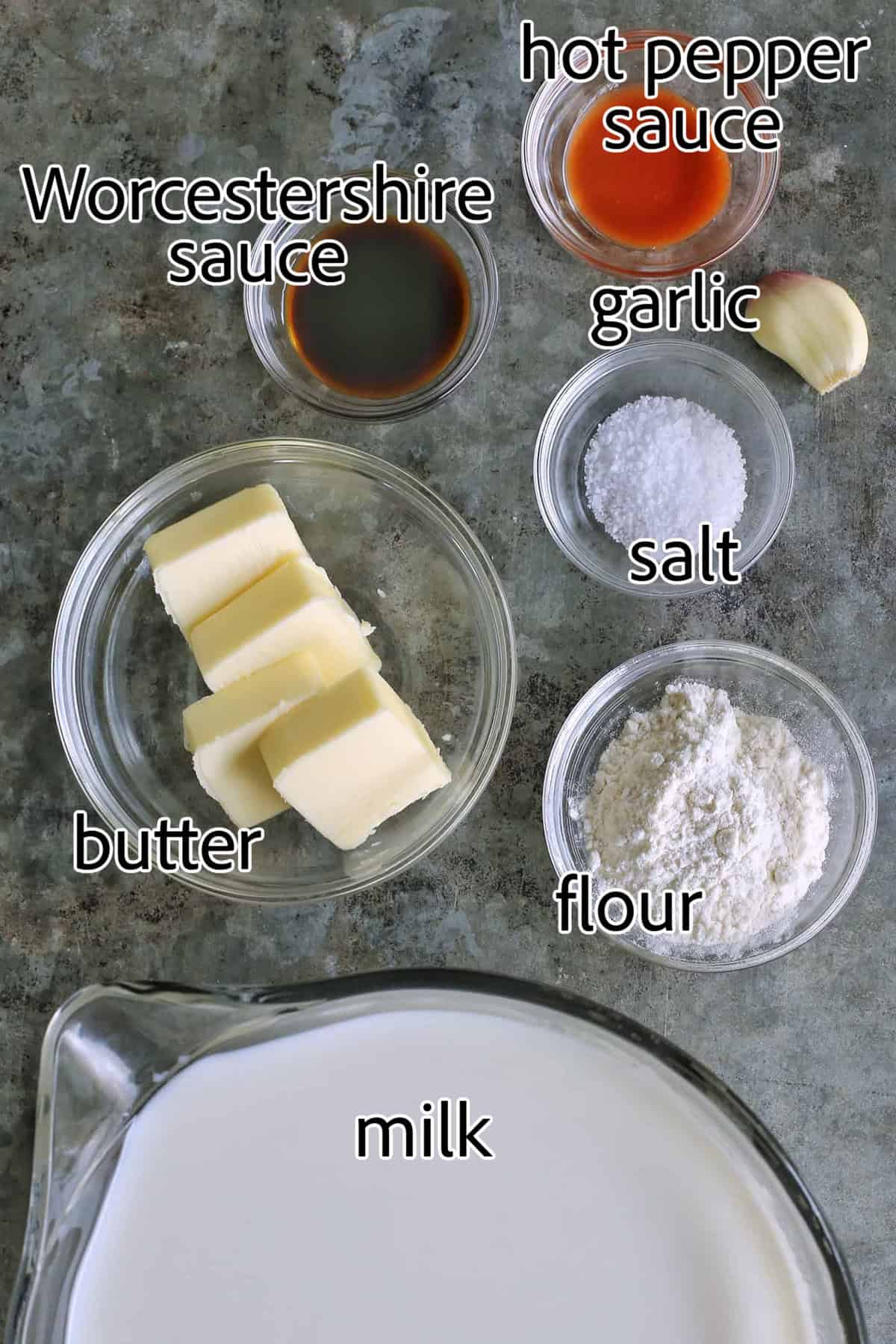 ingredients to make homemade oyster stew