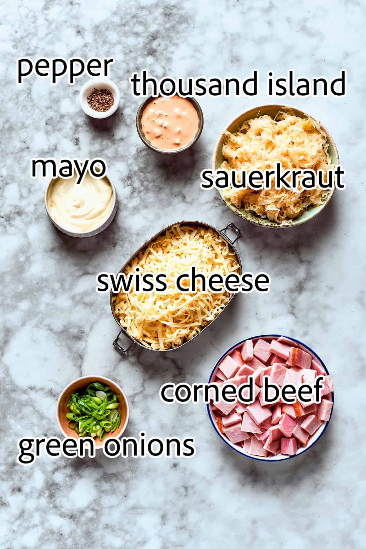 ingredients for reuben dip