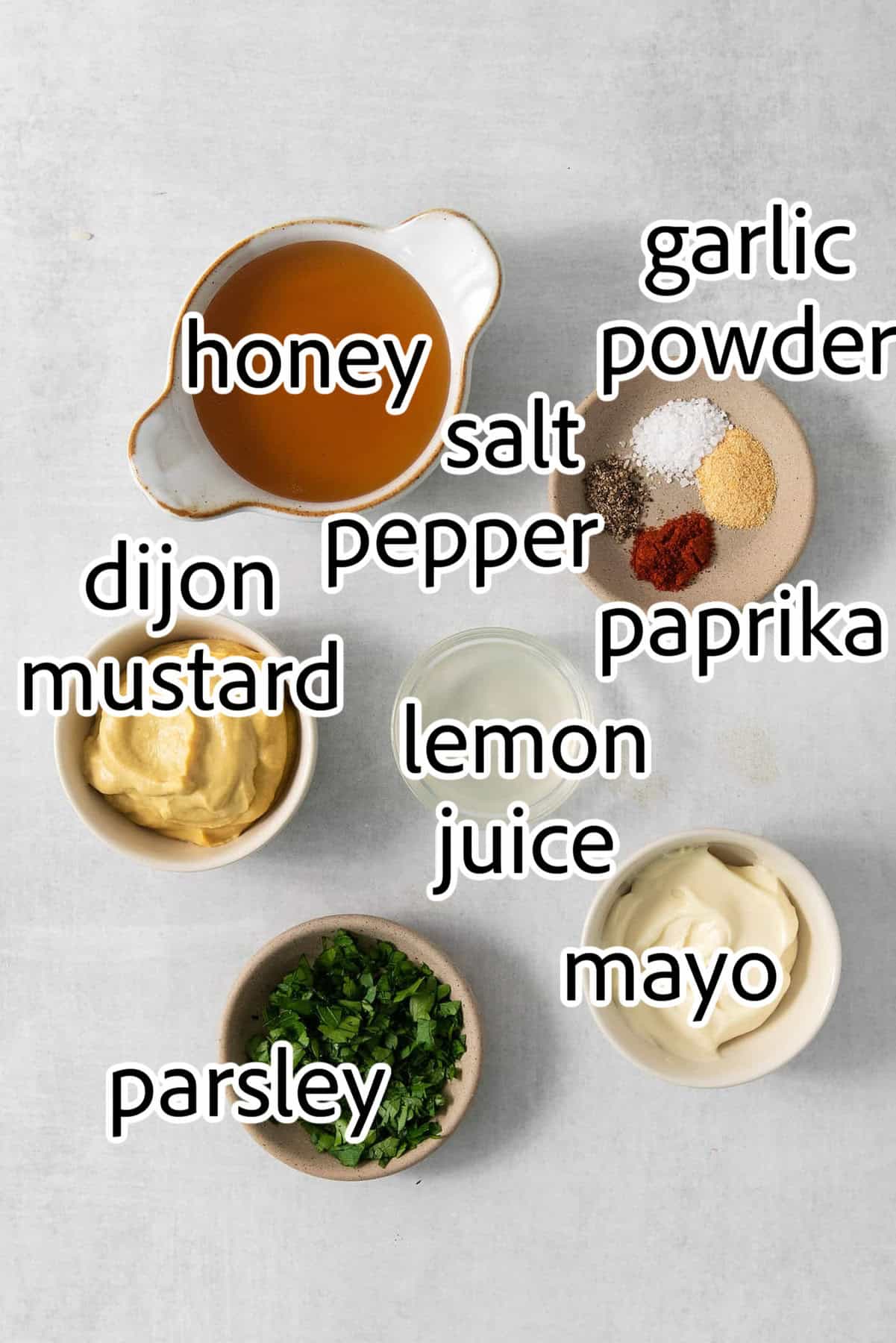 ingredients for honey mustard dipping sauce