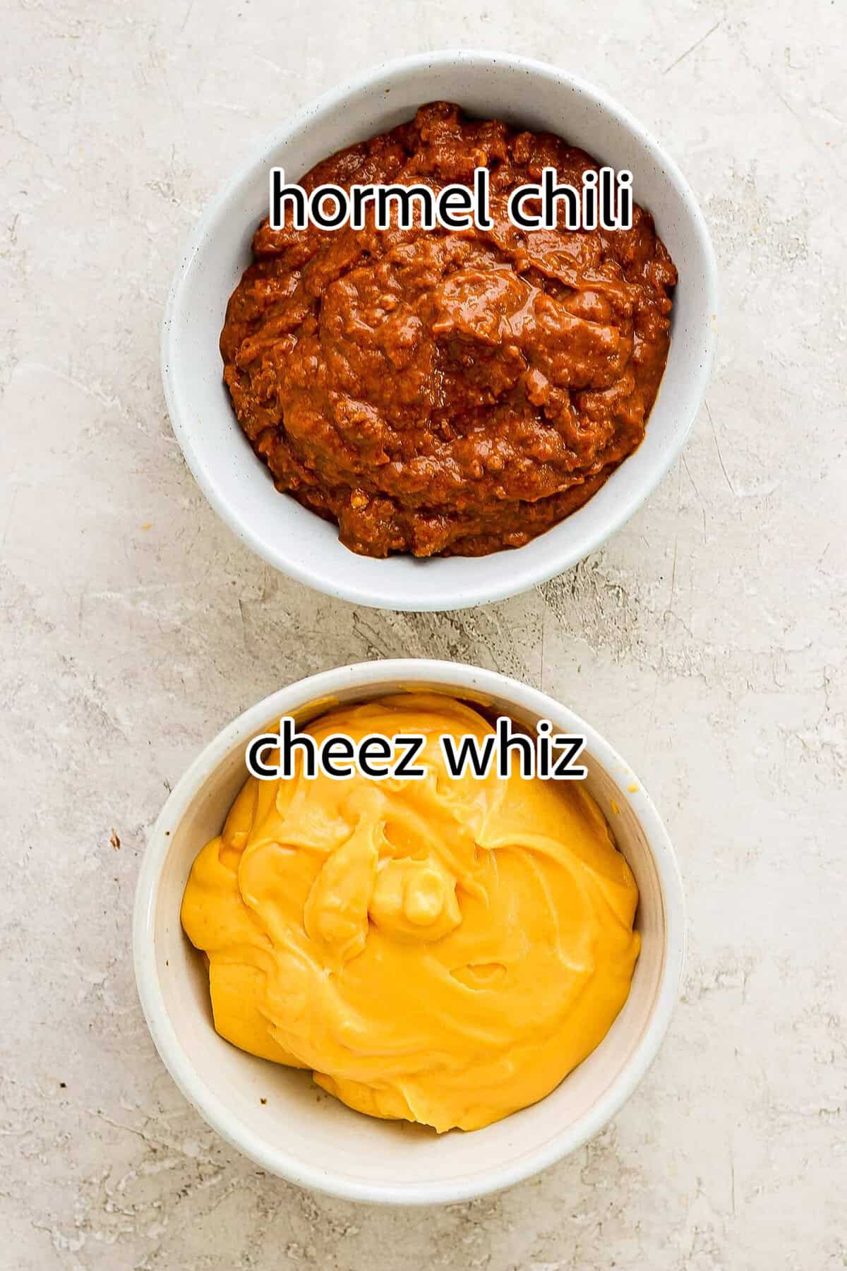 ingredients to make chili cheese dip